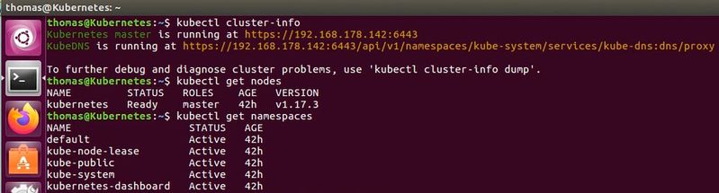 Abbildung 1: Das Überprüfen eines Kubernetes-Cluster.