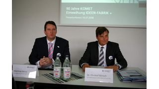 Die beiden Geschäftsführer der Komet Group Holding GmbH, Matthias S. Heinz (links) und Christof W. Bönsch planen in den kommenden mit zweistelligem Wachstum.  Bild: Kroh (Archiv: Vogel Business Media)