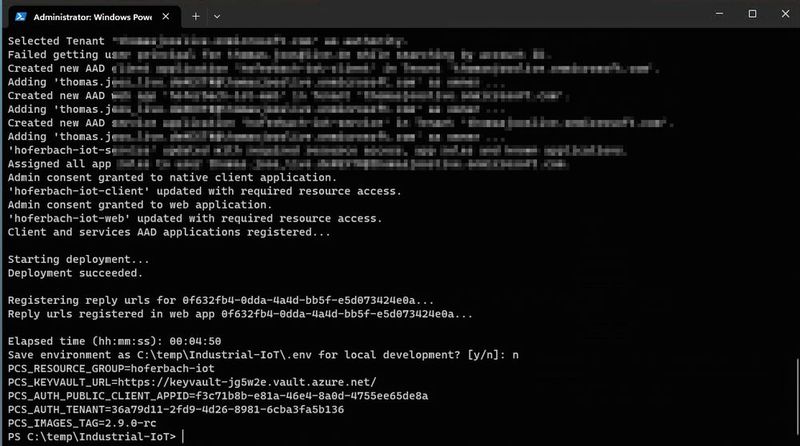 Das Bereitstellungsskript von Azure Industrial IoT erstellt die notwendigen Ressourcen in Azure. (Bild: Thomas Joos)