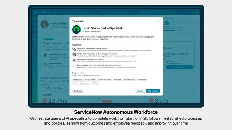 Das Onboarding eines der KI-Spezialisten. (Bild: ServiceNow)