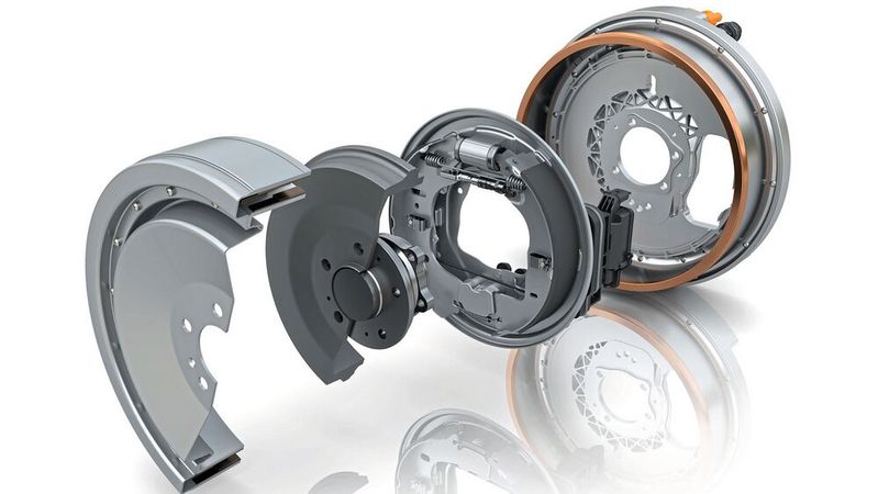 Die Trommelbremse (hier integriert in einen elektrischen Radnabenantrieb) findet laut Continental immer mehr Freunde unter den Herstellern von E-Autos.(Bild:  Continental)