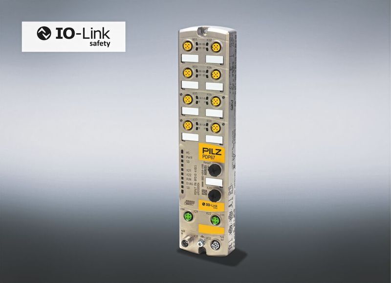 As an interface to the safety controller, the IO-Link Safety Master PDP67 IOLS from Pilz enables bidirectional communication down to the field level. (Image:Pilz)