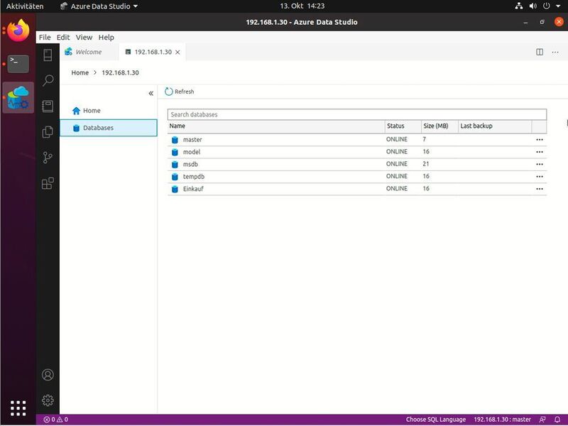 Verwalten von SQL-Servern mit Azure Data Studio. (Joos (Screenshot))
