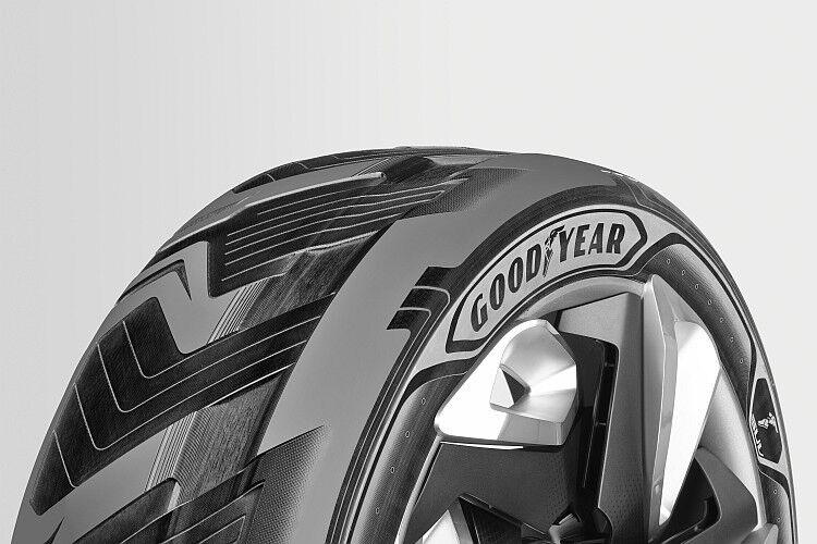 Das Profil der beiden Goodyear-Konzepte ist reine Fantasie, die echten Neuheiten stecken im Inneren: Der BH03 kann Strom produzieren, ... (Foto: GDTG)