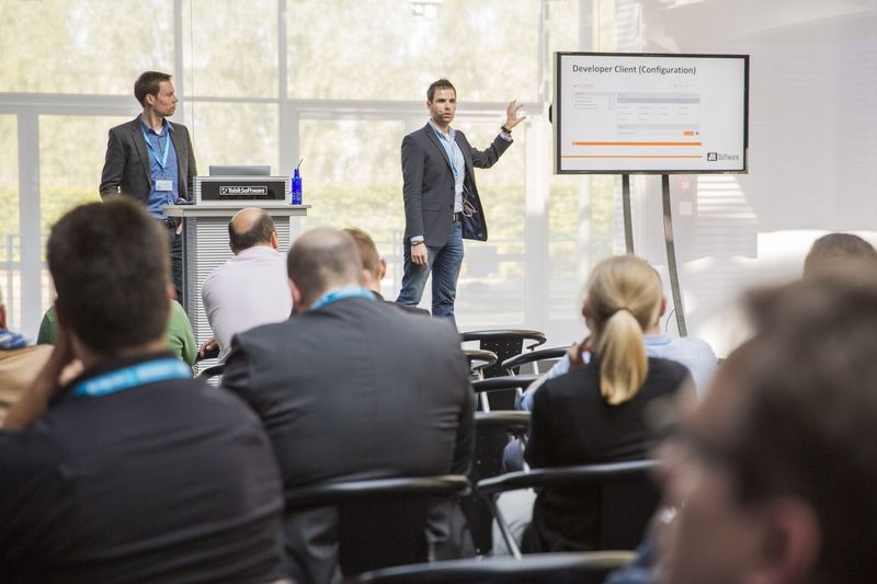 David Hannappel (JTL) während eines Vortrags (Bild: Shopware)