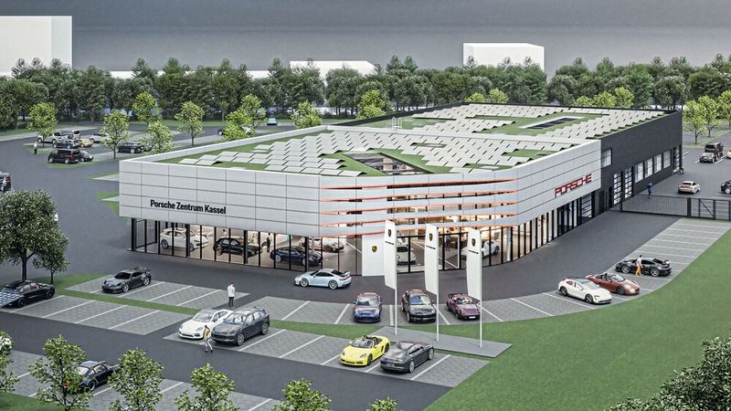 Die Autohausgruppe Glinicke investiert wieder in Wachstum. Das betrifft sowohl einzelne Marken und Standorte – beispielsweise entstehen Neubauten für die Marke Porsche in Kassel (Foto) und Minden. Zudem kauft Glinicke wieder gezielt Handelsbetriebe zu, etwa den Konkurrenten Deisenroth. (Bild: Glinicke)