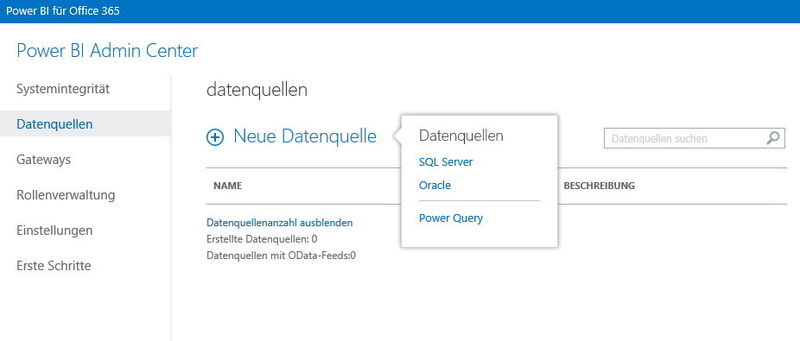 Abb. 2: Auf der Webseite von Power BI legen Sie auch Datenquellen für die Anbindung fest. (Bild: Microsoft)