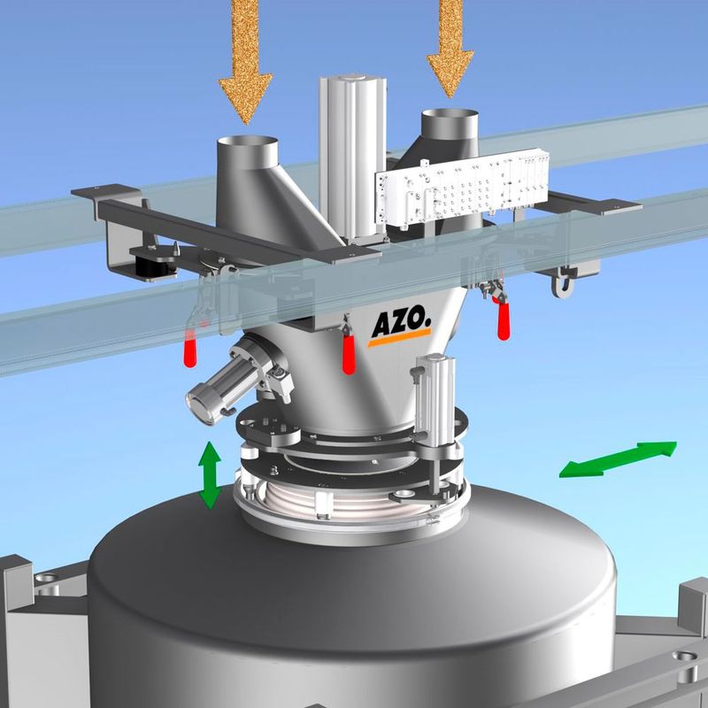 Das Clean Dock von Azo ist ein staubfreies Container-Andocksystem an vorgeschaltete Dosierorgane