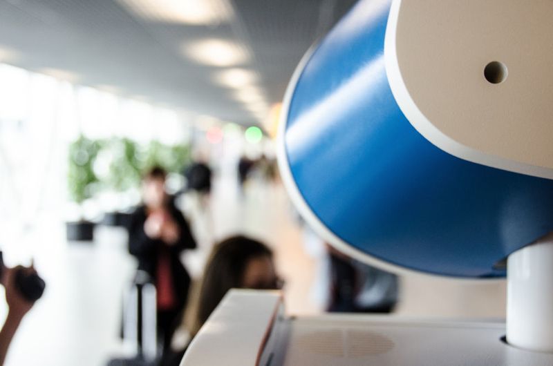 Von Spencer könnte so mancher Mensch noch lernen: Er reagiert sehr rücksichtsvoll, erkennt Gruppen, weicht Hindernissen aus und sieht sogar, wenn jemand ein Foto machen will, um nicht durchs Bild zu laufen. (Bild: KLM)