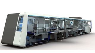 Eine Verpackungsmaschine mit einer transparenten Maschinenverkleidung von Hecker: Der Prozess ist optisch kontrollierbar. (Hecker Kunststofftechnik)