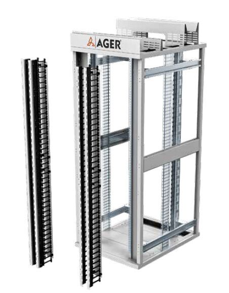 Der so genannte Vertical Cable Organizer bietet eine kostengünstige Lösung für die Organisation, Verwaltung und und Schutz von Netzwerkkabeln in Telekommunikationsräumen Telekommunikationsräumen und Rechenzentren. (Bild:  Ager Industrial)