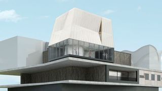 Computergenerierte Visualisierung des DFAB House auf dem Campus in Dübendorf. Das Haus ist das weltweit erste Haus, das weitgehend mit digitalen Prozessen entworfen, geplant und gebaut wird. (Bild: NCCR Digital Fabrication, 2017)