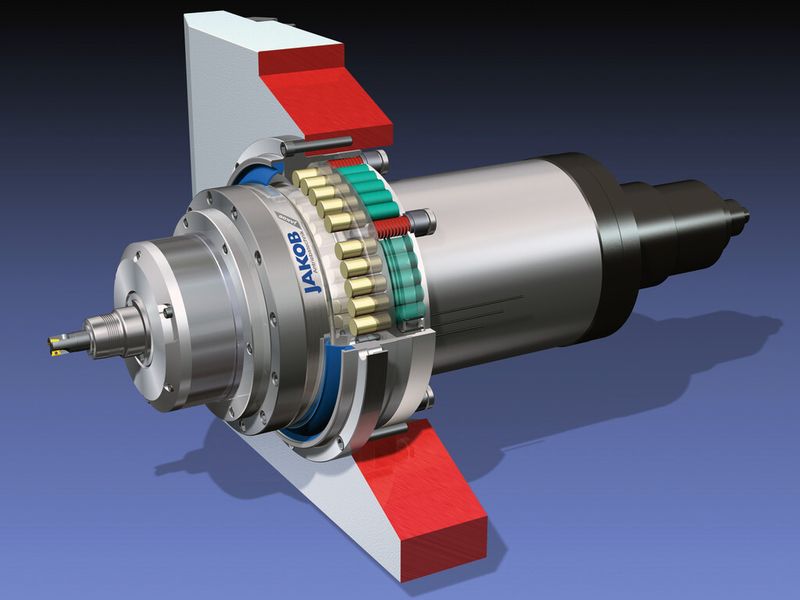 Das Motorspindel-Schutzsystem von Jakob Antriebstechnik umfasst ein gefügtes Doppelflanschsystem. (Bild: Jakob)