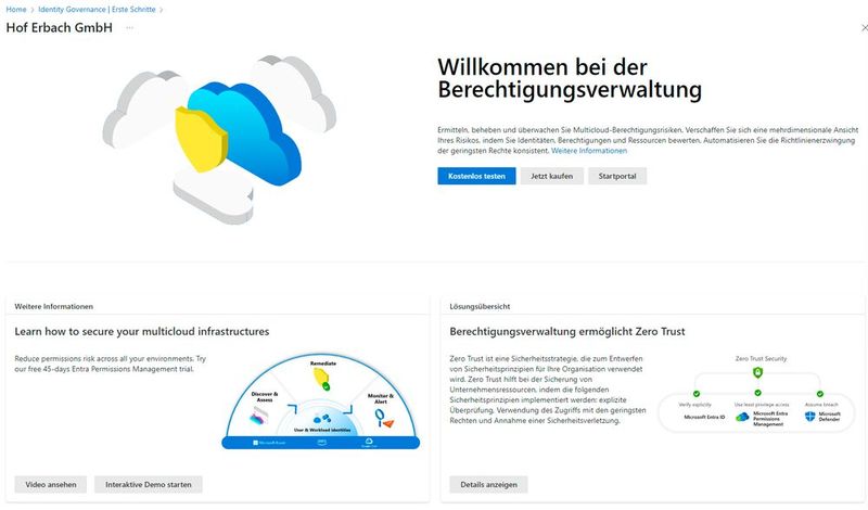 Aufrufen von Entra Permissions Management im Entra Admin Center. (Bild: Microsoft)