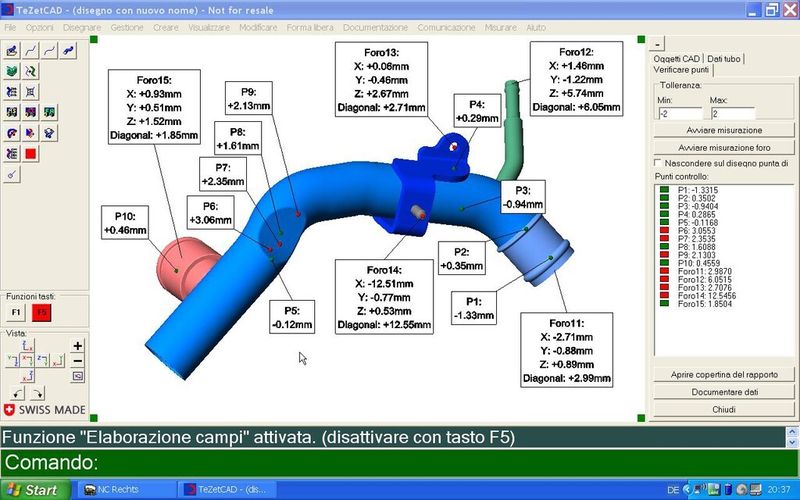 Vorbestimmte Punkte lassen sich per Maus auf Passgenauigkeit überprüfen. (Bild: Tezet Technik)