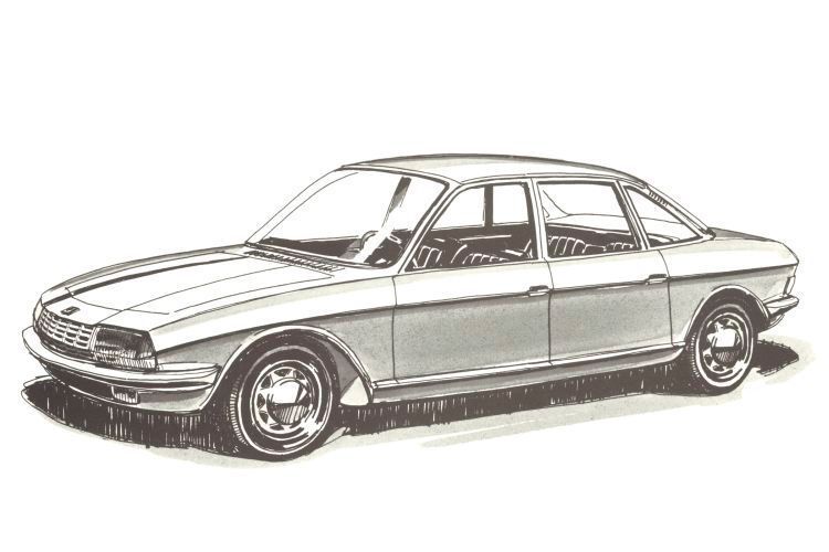 Eine frühe Zeichnung des Ro 80. Das fertige Produkt unterschied sich kaum von dieser. (Audi AG)