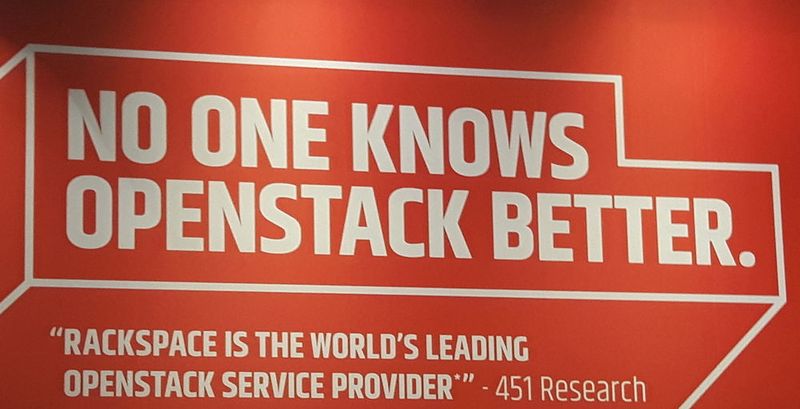 Mit dem Satz hätte sich wohl jeder Aussteller gern geschmückt. Rackspace traute sich als erster. (Ludger Schmitz)
