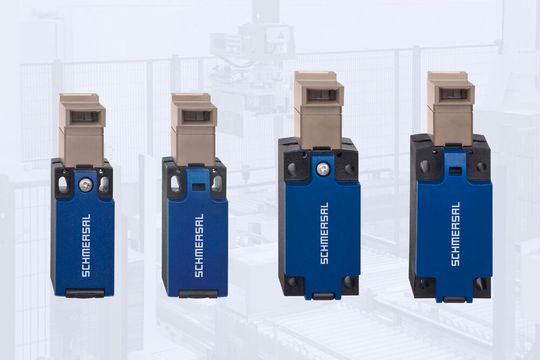 Die neuen elektromechanische Sicherheitsschalter mit getrenntem Betätiger von Schmersal übernehmen die Stellungsüberwachung von seitlich verschiebbaren oder drehbaren Schutztüren.(Bild:  K.A. Schmersal GmbH & Co. KG)