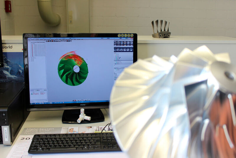 The NC program, created using hyperCAD-S and hyperMILL, forms the basis for manufacturing components like this impeller quickly and precisely. (Open Mind)