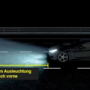 Das Laserfernlicht soll eine Reichweite von 250 Meter habe.(Bild:  Kyocera)