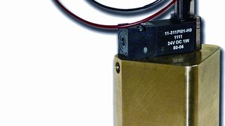 Bild 1: In der elektropneumatischen Version ist das Ventil 84180 mit dem Steuer-Ventil Picosol 84 mm hoch. Das kurzhubige, wartungsfreie Ventil wurde für bis zu 5 Mio. Schaltwechsel konzipiert. (Archiv: Vogel Business Media)