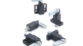 Federriegel zum Anschweißen und Federriegel mit Anschraubflansch  (Bild: Ganter)