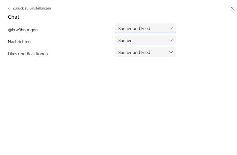 Chat-Benachrichtigungen für den Microsoft Teams-Client konfigurieren. (Bild: Joos)
