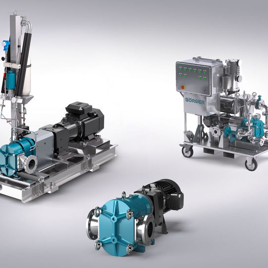 Auf der Achema zeigt der Pumpenspezialist Börger die vielfältigen Ausführungsmöglichkeiten seiner Hightech Pumpen in stationärer und mobiler Ausführung.(Bild:  Börger)