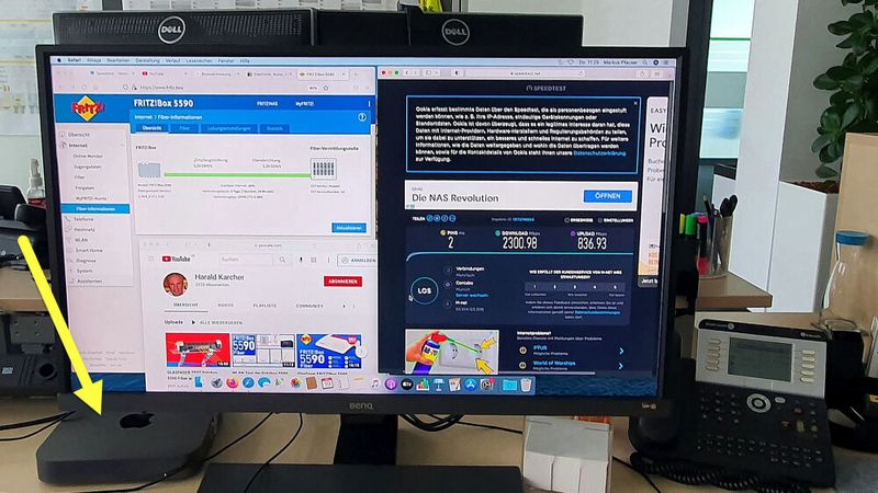 AVM Fritzbox 5590 Fiber – versorgt den Apple Mac Mini mit 10 GbE LAN. (Bild: Harald Karcher)