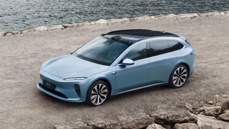 Kombi-Premiere in der Premium-Mittelklasse: der vollelektrische Nio ET5 Touring.(Bild:  Nio)