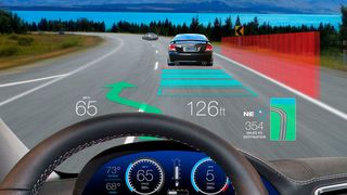 Beispiel für die Darstellung eines AR-fähigen HUD. (TI)