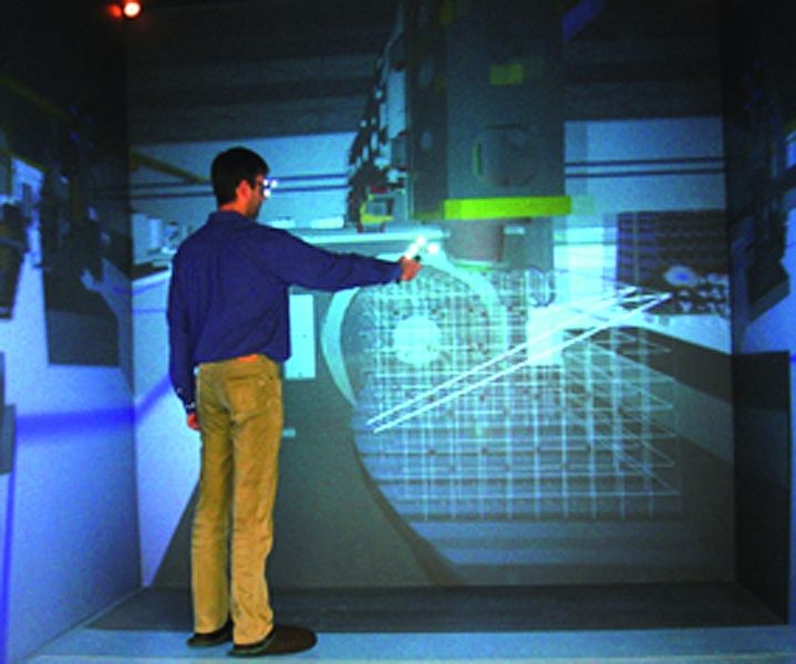 Bild 2: Ausmessen eines Arbeitsraumes an einer virtuellen Werkzeugmaschine. (Archiv: Vogel Business Media)