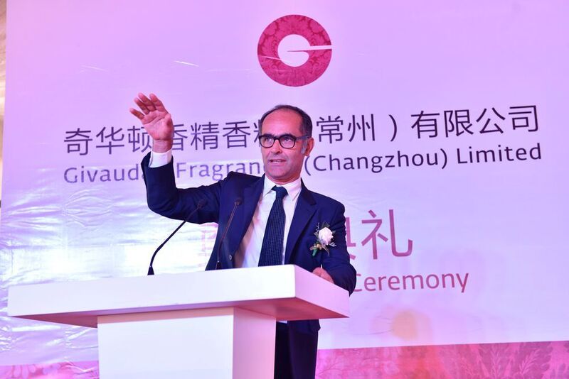 Gilles Andrier, CEO of Givaudan delivered a speech at the Changzhou groundbreaking ceremony (Givaudan)