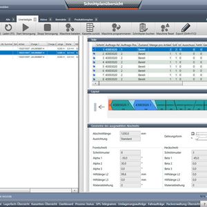 Materialsparend sägen! Denn mithilfe der Schnittoptimierungssoftware Kastooptisaw kann ein Schnittplan (inklusive Gehrungsschnitte) erstellt werden, was den Abfall minimiert.(Bild:  Kasto)