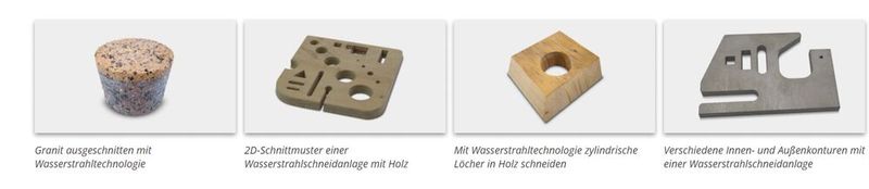 Mit Wasserstrahl bearbeitete Bauteile. (Bild: Microstep)