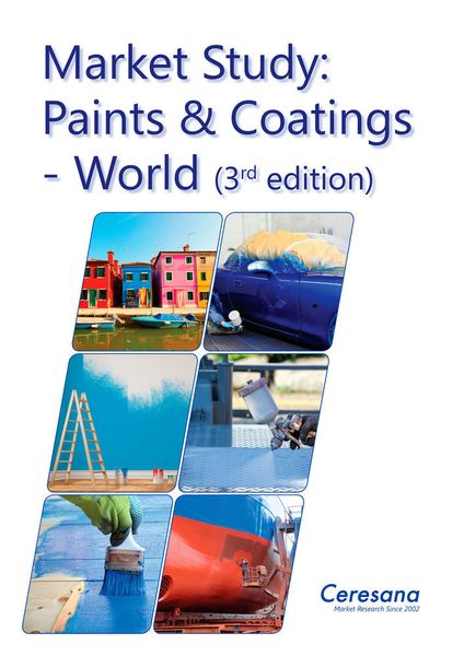 Currently, almost half of all paints and coatings consumed in 2017 were utilized in the construction industry.  (Ceresana)