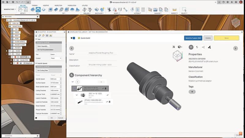Mit dem Add-in von Sandvik lassen sich Komplettwerkzeuge, basierend auf den Werkzeugdaten des Anbieters, erstellen. (Bild: Sandvik Coromant)