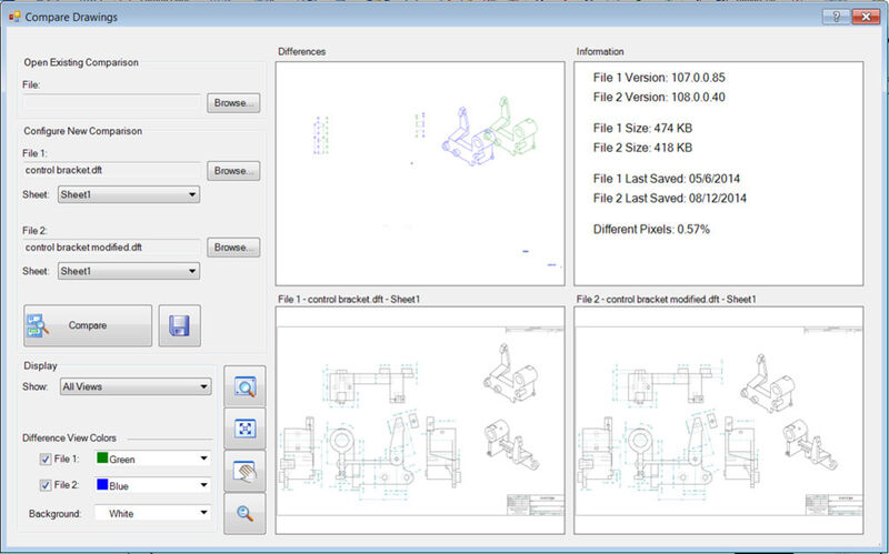 Der Vergleich von Zeichnungen ist in Solid Edge ST8 sehr einfach und effizient. (Bild: Siemens PLM Software)