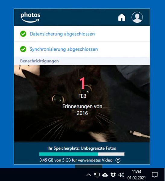 Statusmeldungen der Desktop-App von Amazon Drive. (Amazon/Joos)