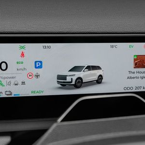 Fahrrelevante Informationen zeigt ein großes Farbdisplay hinterm Lenkrad an.(Bild:  Chery)
