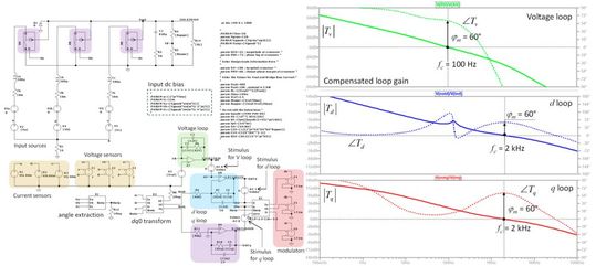 Figure 6: Three PWM switch models are assembled to extract the ac responses of this 6-pack PFC.(Source:  Christophe Basso)