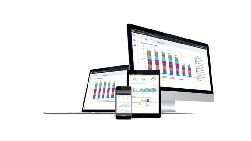 Den direkten Datentransfer in die Cloud ermöglichen die IoT-Datenplattform 7KN Powercenter 3000 und die cloudbasierte App Sentron Powermind. (Bild: Siemens)