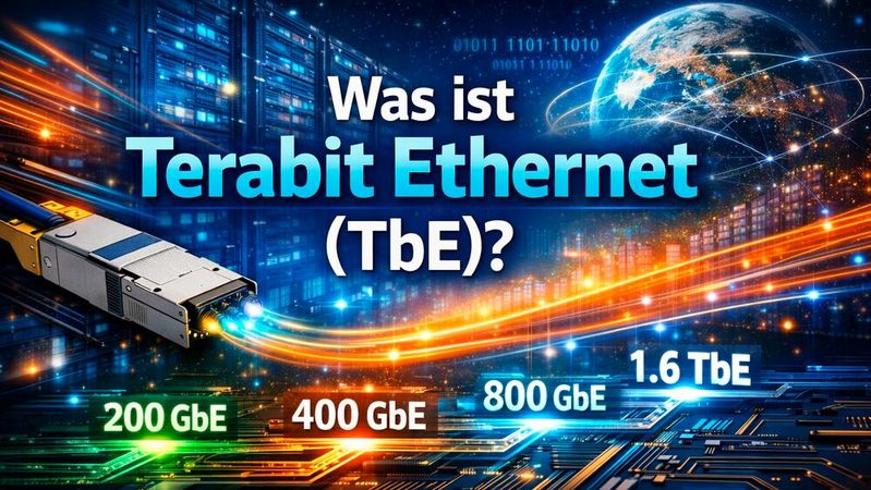 Terabit Ethernet ist der Sammelbegriff für Hochgeschwindigkeits-Ethernet-Technologien mit Geschwindigkeiten von bis zu 1,6 Terabit pro Sekunde.(Bild:  Copilot / KI-generiert)
