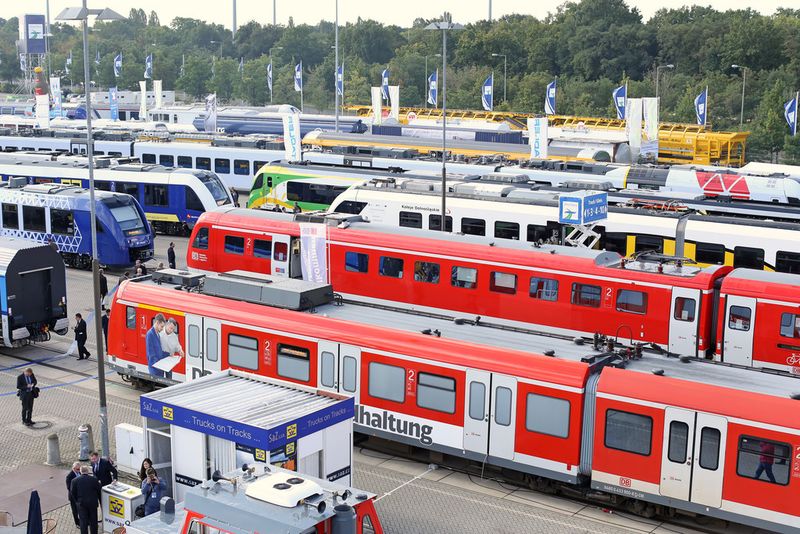145 Schienenfahrzeuge wurden auf dem Frei- und Gleisgelände ausgestellt. (Bild: Messe Berlin)