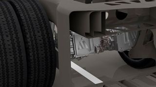 Bis zu 35 Prozent leichter ist ein Nutzfahrzeugrahmen von Magna. Damit will der Zulieferer das Gewicht der Akkus für elektrisch betriebene Fahrzeuge ausgleichen. (Magna)