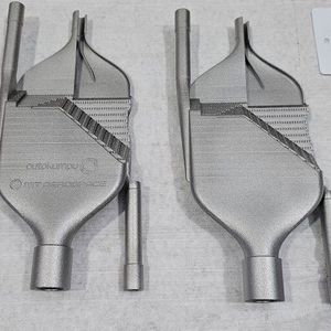 Hier blickt man auf einen im LPBF-Verfahren hergestellten Wärmetauscher für das Unternehmen Outokumpu. Auch das ist ein Thema der kommenden Rapid.Tech 3D in Erfurt. (Bild:  MT Aerospace / Outokumpu)