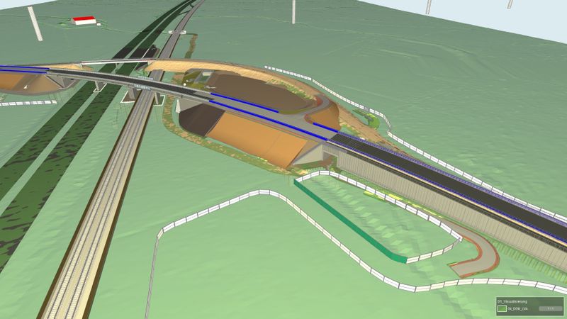 Straßen- und Eisenbahnüberführung Herrenbach. (Visualisierung: Wolff & Müller)