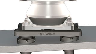 Die 3D-Ansicht zeigt das SKF-Vibracon-Set für die Montage mit elastischen Lagerungen. (SKF)