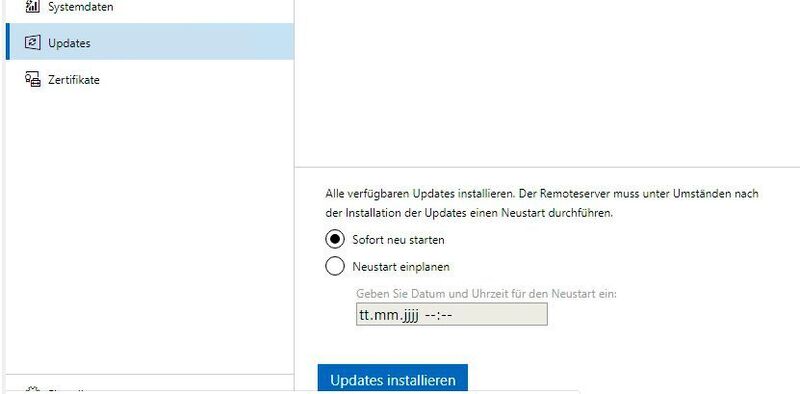 Das Windows Admin Center kann auch den Neustart eines Servers einplanen, nachdem Windows-Updates installiert wurden. (Th. Joos)