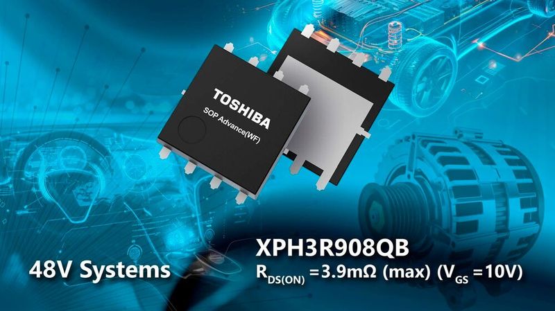 Toshiba hat neue 80-V-N-Kanal-MOSFETs auf den Markt gebracht, die mit niedrigem Einschaltwiderstand für Energieeinsparungen in 48-V-Systemen sorgen.(Bild:  Toshiba)